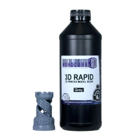 Monocure 3D Rapid Model Resin Flasche aufrecht, Flaschen Farbe schwarz, Resin Farbe grau, Größe 1 Liter